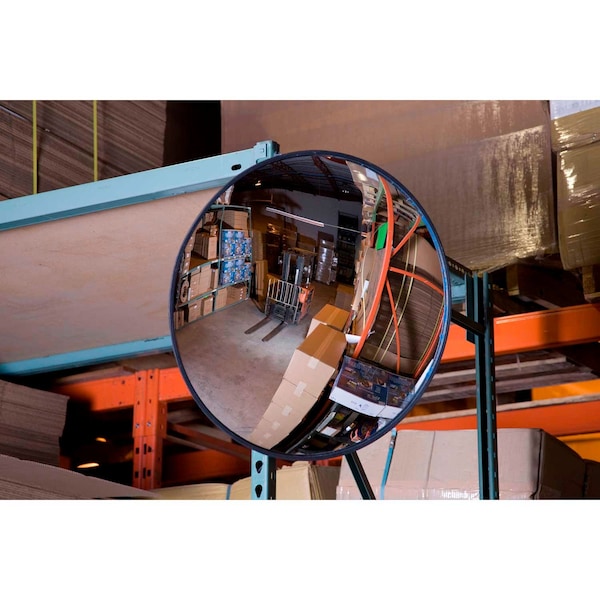Round Acrylic Convex Mirror, Indoor, 12 Dia., 160, Viewing Angle